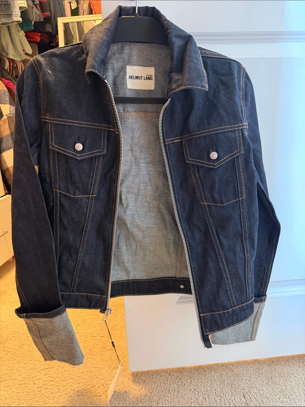 Helmut Lang Dark Indigo Denim Zip-Up Jacket